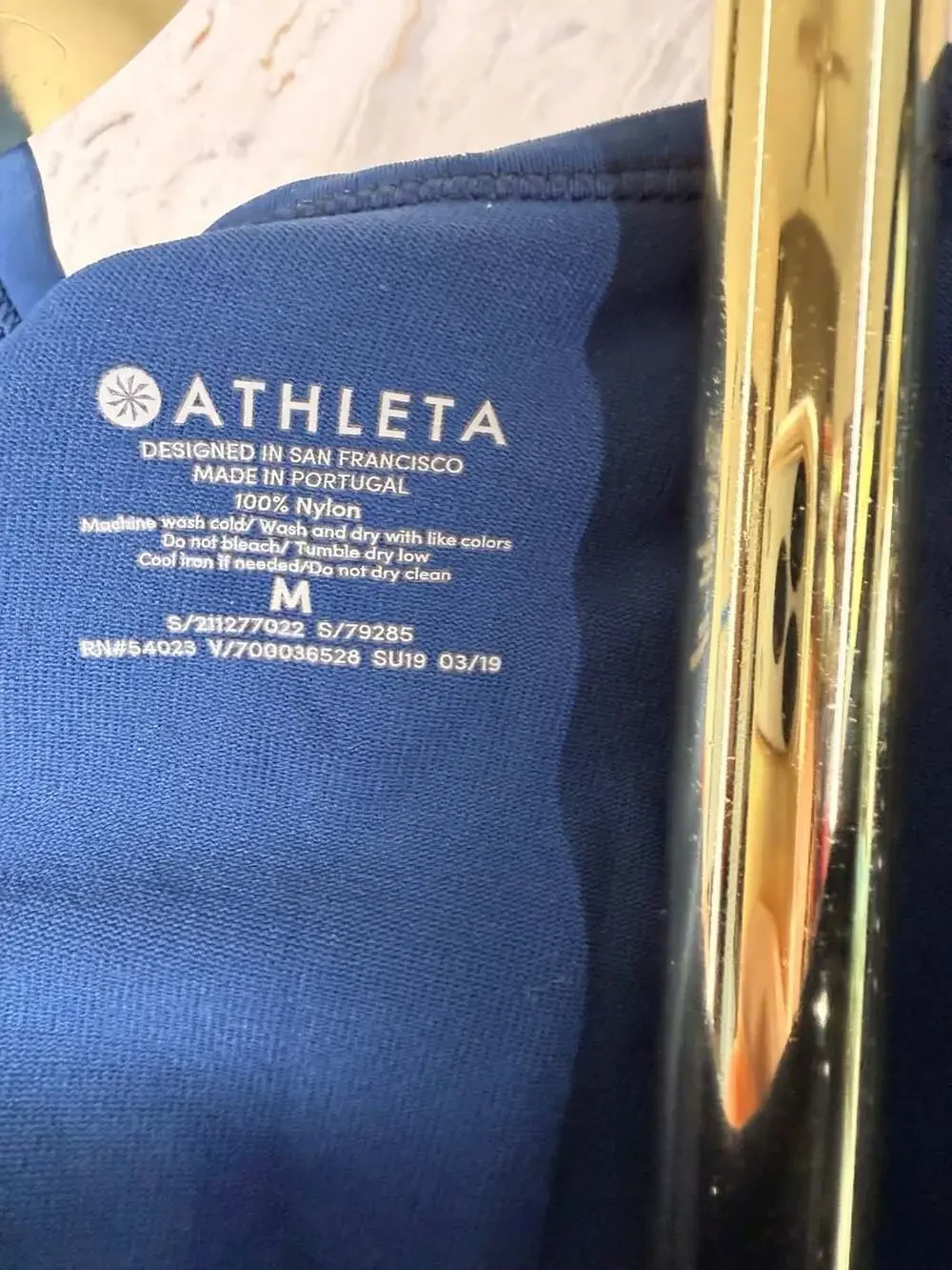 Athleta Foothill Split Back Seamless Tank Top Navy Blue Size M